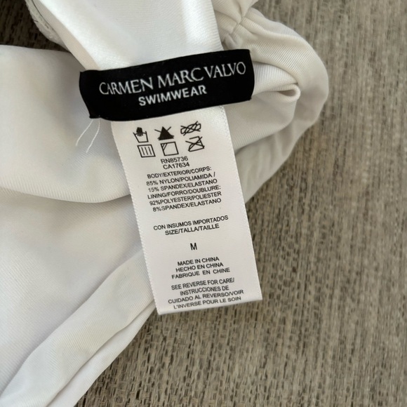 Carmen Marc Valvo White High Waist Bikini Size M - Picture 6 of 12